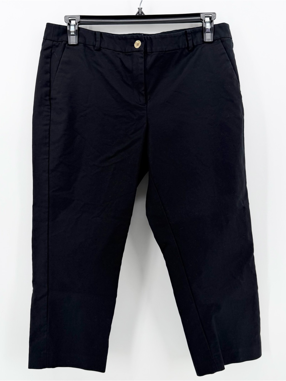 Classic Michael Kors Black Cotton Capri Pants, Size 14, Straight Leg Style!